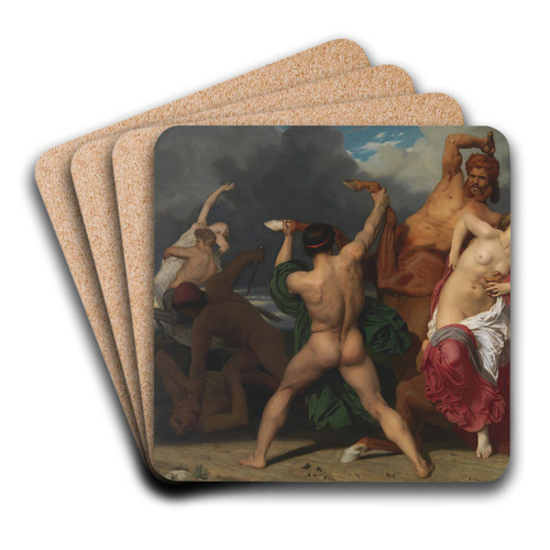 Battle Of The Centaurs And The Lapiths by William Bouguereau Art Drink Coaster set Battle Of The Centaurs And The Lapiths by William Bouguereau Art Drink Coaster set