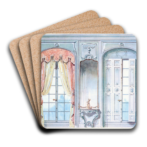 Salon Louis XV. Face des fentres dont l'une montre.... by Georges Rmon Art Drink Coaster set
