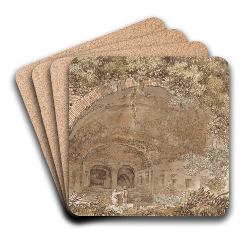 On the Appian Way by Carlo Labruzzi Art Drink Coaster set