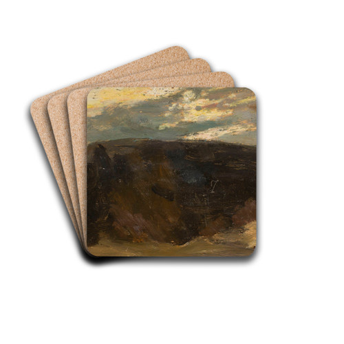 Landscape with the sun shining through by Tadeusz Makowski Drink Coasters - set of 4 Landscape with the sun shining through by Tadeusz Makowski Drink Coasters - set of 4