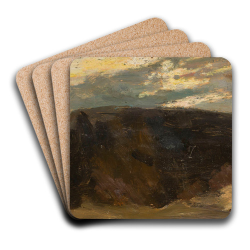 Landscape with the sun shining through by Tadeusz Makowski Art Drink Coaster set Landscape with the sun shining through by Tadeusz Makowski Art Drink Coaster set