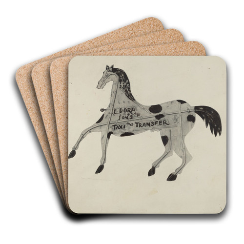 Livery Stable Sign by Sydney Roberts Art Drink Coaster set