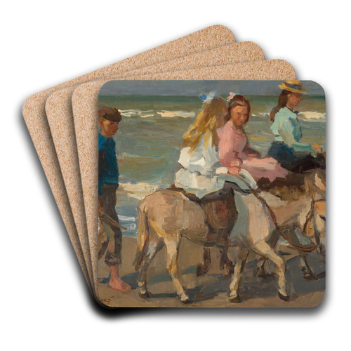 Donkey riding by Isaac Israls Art Drink Coaster set