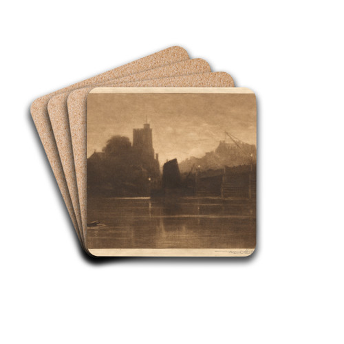 Ebb Tide, Putney Bridge by Sir Frank Short Drink Coasters - set of 4 Ebb Tide, Putney Bridge by Sir Frank Short Drink Coasters - set of 4