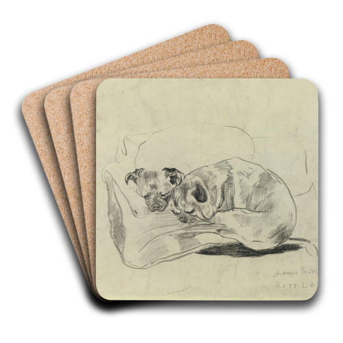 Two Dogs by James Ensor Art Drink Coaster set