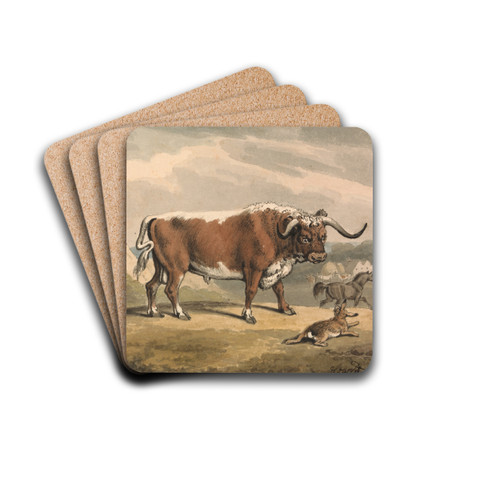 A Bull and a Rabbit by Samuel Howitt Drink Coasters - set of 4