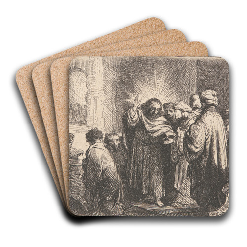 The Tribute Money by Rembrandt van Rijn Art Drink Coaster set