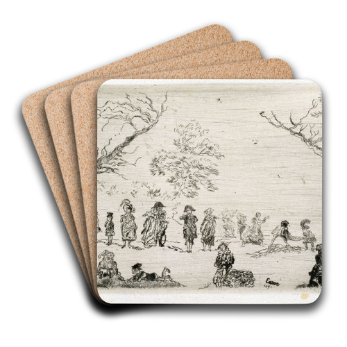 Meeting in a Park by James Ensor Art Drink Coaster set