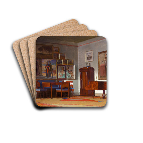 Fra kunstnerens hjem by Knud Sinding Drink Coasters - set of 4