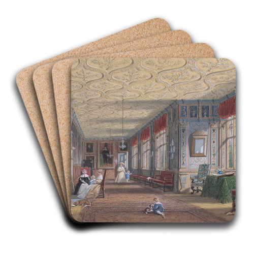 The Cartoon Gallery, Knole, Kent by Joseph Nash Art Drink Coaster set