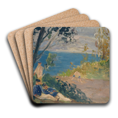 Siesta of the Frontier Guards by the Beach by Ernst Schiess Art Drink Coaster set Siesta of the Frontier Guards by the Beach by Ernst Schiess Art Drink Coaster set