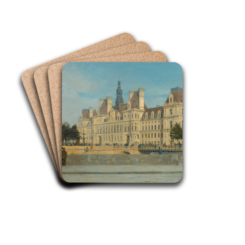 L'htel de Ville de Paris by Paul-Joseph-Victor Dargaud Drink Coasters - set of 4