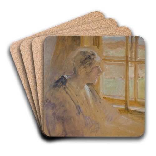 Sketch of a woman in the window by Jacek Malczewski Art Drink Coaster set Sketch of a woman in the window by Jacek Malczewski Art Drink Coaster set