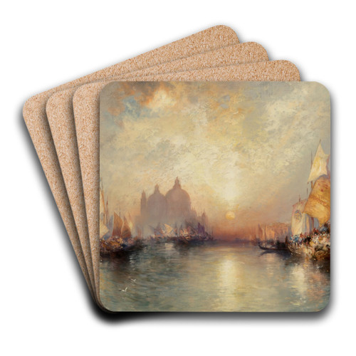 Entrance to the Grand Canal, Venice by Thomas Moran Art Drink Coaster set