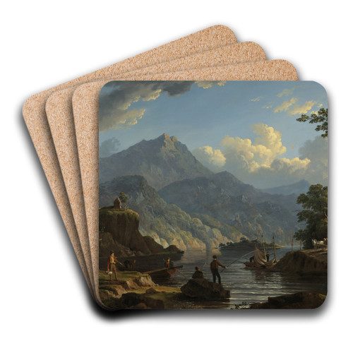 Landscape with Tourists at Loch Katrine by John Knox Art Drink Coaster set