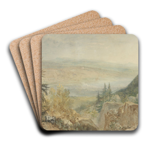 View of Farnley Hall in Yorkshire by Joseph Mallord William Turner Art Drink Coaster set