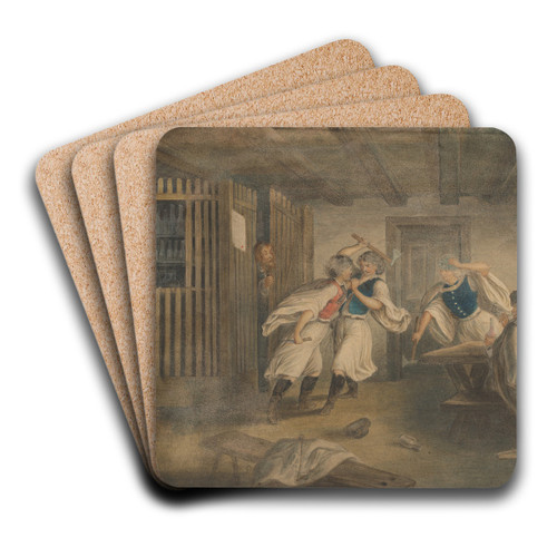 A Brawl in an Inn by Vojtech Klimkovi Art Drink Coaster set A Brawl in an Inn by Vojtech Klimkovi Art Drink Coaster set