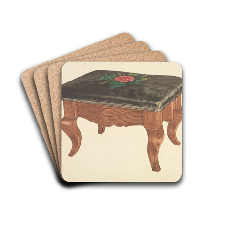 Footstool by Frank Eiseman Drink Coasters - set of 4