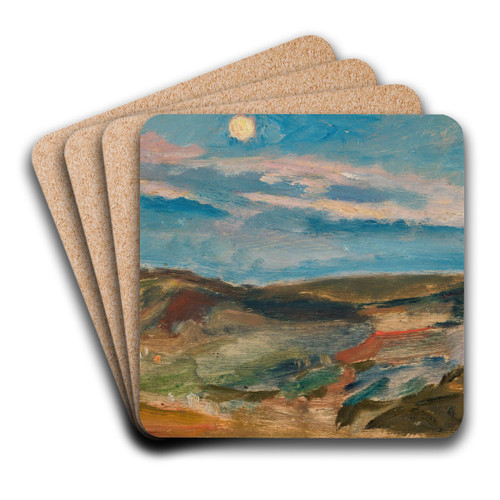 Moonlit hill by Tadeusz Makowski Art Drink Coaster set Moonlit hill by Tadeusz Makowski Art Drink Coaster set