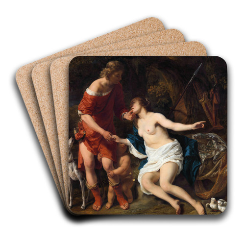 Venus and Adonis by Ferdinand Bol Art Drink Coaster set
