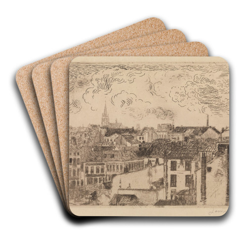 Roofs at Ostend by James Ensor Art Drink Coaster set
