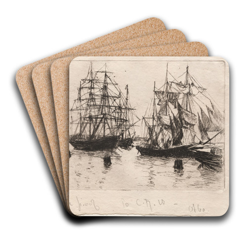 Sailing Boats, Venice by Otto Henry Bacher Art Drink Coaster set Sailing Boats, Venice by Otto Henry Bacher Art Drink Coaster set