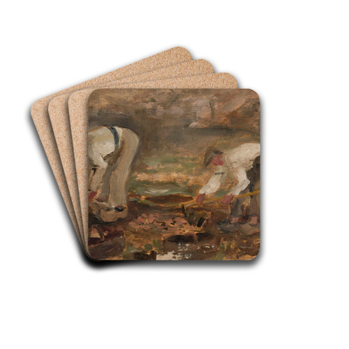 Work in a field by Tadeusz Makowski Drink Coasters - set of 4 Work in a field by Tadeusz Makowski Drink Coasters - set of 4