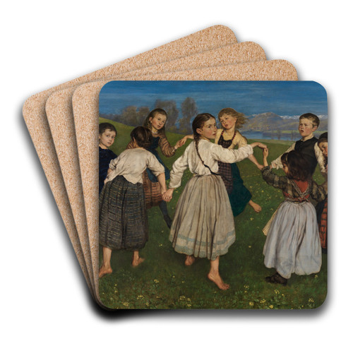 Kinderreigen by Hans Thoma Art Drink Coaster set