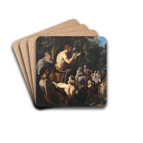 Saint John Preaching to the Multitude by Dutch School Drink Coasters - set of 4
