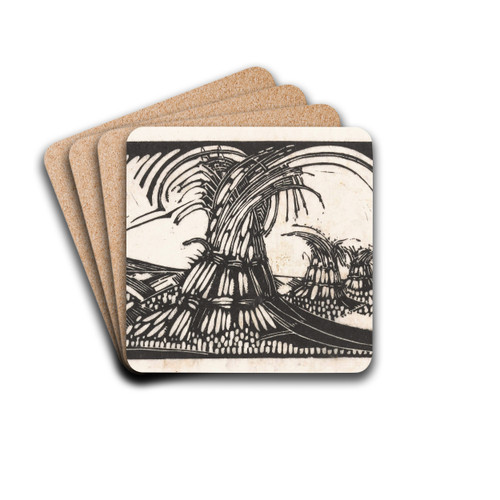 Korenschoven te Ede by Dick Ket Drink Coasters - set of 4