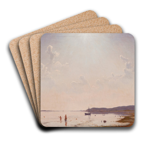 View of Roskilde Fjord near Frederikssund, Zealand by Vilhelm Kyhn Art Drink Coaster set View of Roskilde Fjord near Frederikssund, Zealand by Vilhelm Kyhn Art Drink Coaster set
