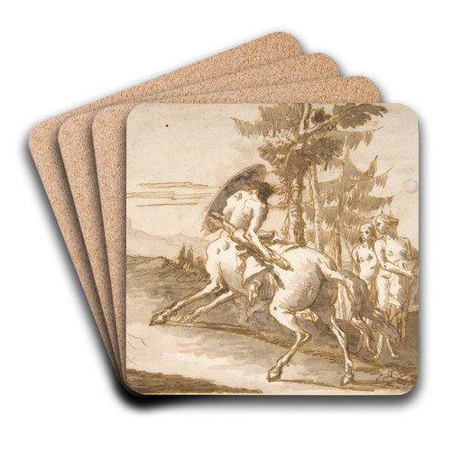 Centaur with Shield and Two Satyresses by Giovanni Domenico Tiepolo Art Drink Coaster set