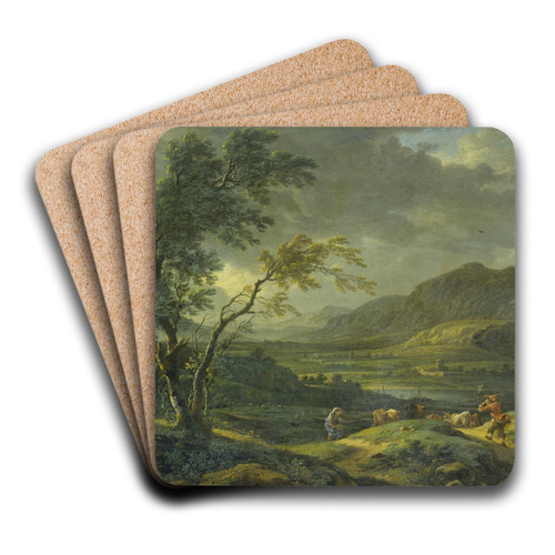 Landscape after a Thunderstorm by Johann Franz Ermels Art Drink Coaster set