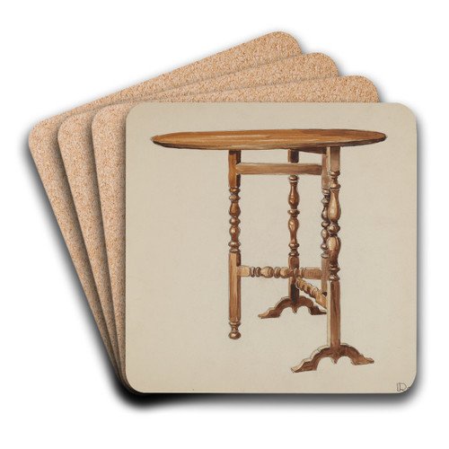 Three Legged Gate-leg Table by Rex Dolmith Art Drink Coaster set Three Legged Gate-leg Table by Rex Dolmith Art Drink Coaster set