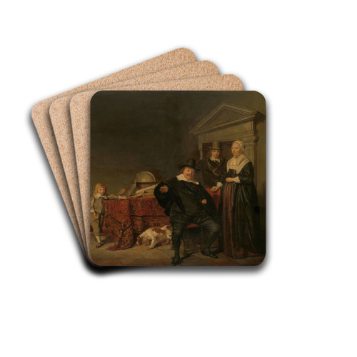 Family Group by Pieter Codde Drink Coasters - set of 4 Family Group by Pieter Codde Drink Coasters - set of 4
