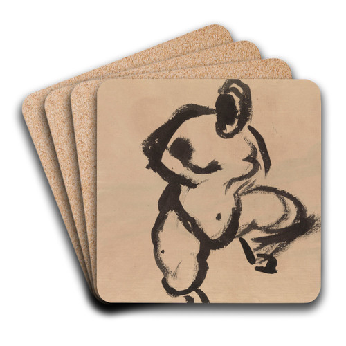 Squatting Nude by Rik Wouters Art Drink Coaster set Squatting Nude by Rik Wouters Art Drink Coaster set