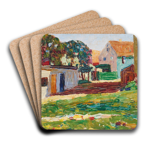 SchwabingDas weisse haus by Wassily Kandinsky Art Drink Coaster set