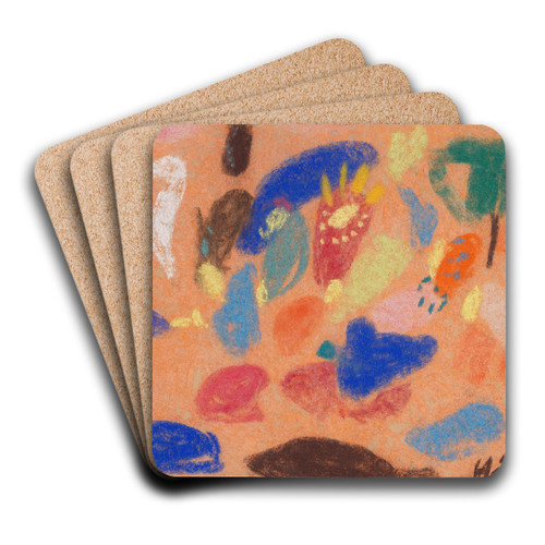Komposition by Adolf Hlzel Art Drink Coaster set Komposition by Adolf Hlzel Art Drink Coaster set