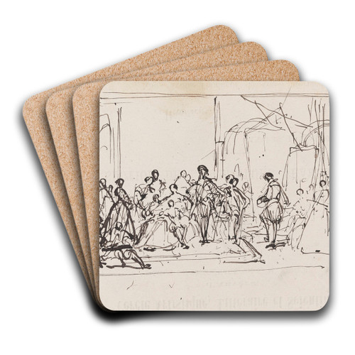 Anthony van Dyck at the Court of Charles I by Nicaise De Keyser Art Drink Coaster set