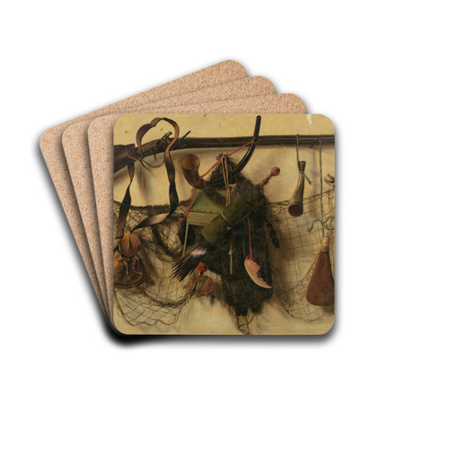 Still life with falconry instruments by Christoffel Pierson Drink Coasters - set of 4 Still life with falconry instruments by Christoffel Pierson Drink Coasters - set of 4