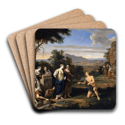 Ulysses and Nausicaa in an Arcadian Landscape by Gerard Hoet Art Drink Coaster set