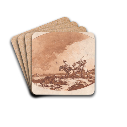 A Windy Day by Philip James de Loutherbourg Drink Coasters - set of 4 A Windy Day by Philip James de Loutherbourg Drink Coasters - set of 4