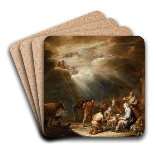 Adoration Of The Shepherds by Benjamin Gerritsz. Cuyp Art Drink Coaster set
