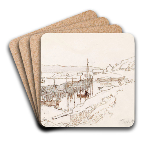 Fra Tarbert by Hans Gude Art Drink Coaster set