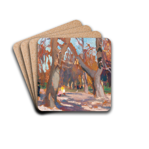 The Planty Park in Krakow by Jan Stanislawski Drink Coasters - set of 4