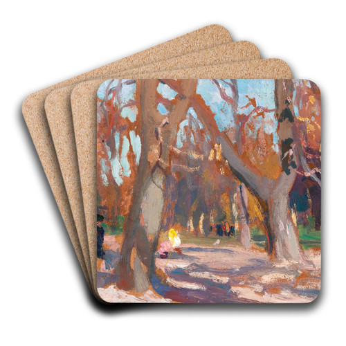 The Planty Park in Krakow by Jan Stanislawski Art Drink Coaster set