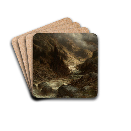 Un torrent dans l'Engadine by Gustave Dor Drink Coasters - set of 4