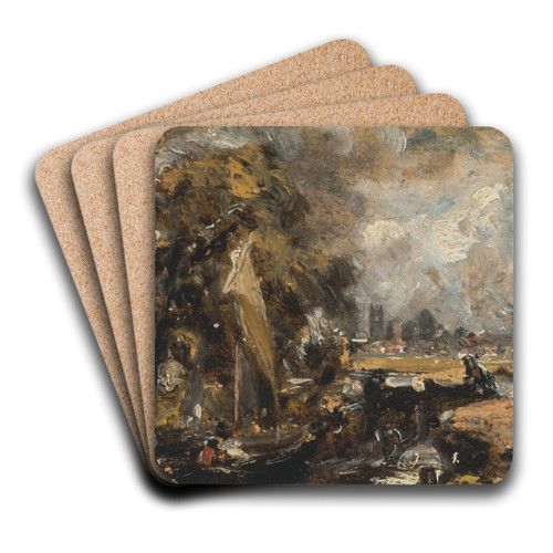 Dedham Lock by John Constable Art Drink Coaster set