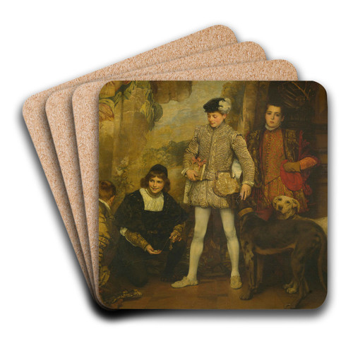 The Pages by Eduard Charlemont Art Drink Coaster set