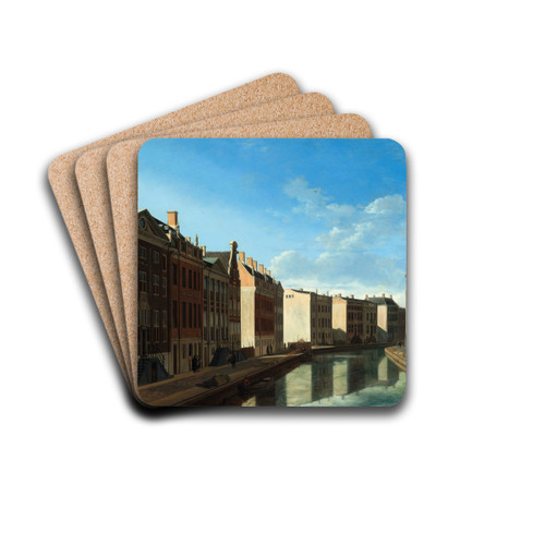 View of the Golden Bend in the Herengracht by Gerrit Adriaensz. Berckheyde Drink Coasters - set of 4